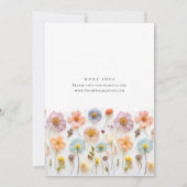 Niedlich Pastel Pink Boho Wild Blume Kinderdusche Einladung (Rückseite)