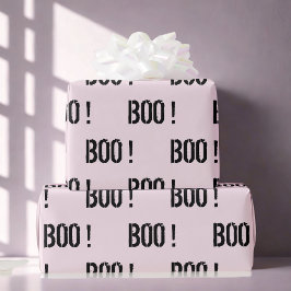 Niedlich Pastel Pink "BOO"! Halloween Geschenkpapier