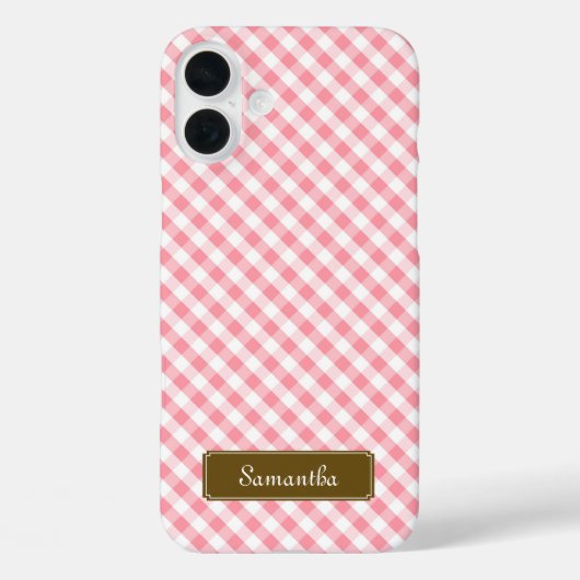 Niedlich Pastel Pink Gingham Pattern Case-Mate iPhone Hülle (Rückseite)