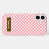 Niedlich Pastel Pink Gingham Pattern Case-Mate iPhone Hülle (Rückseite (Horizontal))