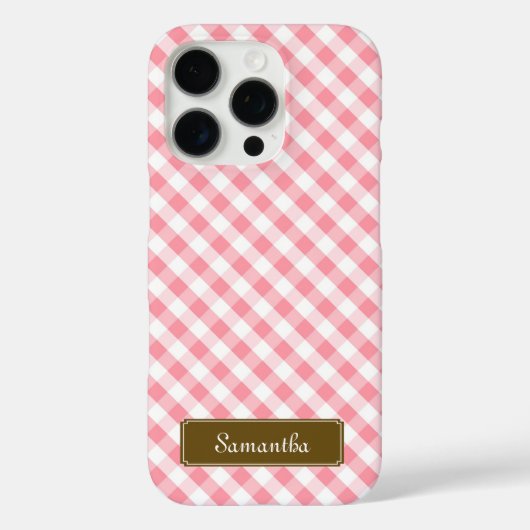 Niedlich Pastel Pink Gingham Pattern Case-Mate iPhone Hülle (Rückseite)