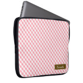 Niedlich Pastel Pink Gingham Pattern Laptopschutzhülle (Vorne Rechts)