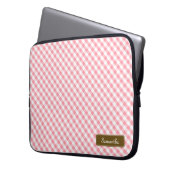 Niedlich Pastel Pink Gingham Pattern Laptopschutzhülle (Vorderseite Links)