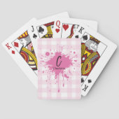 Niedlich Pastel Pink Gingham Pattern Spielkarten (Rückseite)