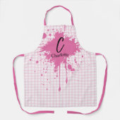 Niedlich Pastel Pink Gingham Schürze (Vorderseite)