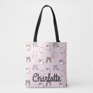 Niedlich Pastel Pink Kawaii Katzen Sparkeln Ihren  Tasche