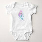 Niedlich Pastel Pink Mermaid Fantasy Illustration Baby Strampler (Vorderseite)
