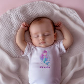 Niedlich Pastel Pink Mermaid Fantasy Illustration Baby Strampler