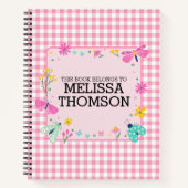 Niedlich Pastel Pink Spring Floral Daily Journal Notizblock (Vorderseite)