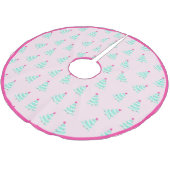 Niedlich Pastel Pink Weihnachtsbaum Rock Polyester Weihnachtsbaumdecke (Schrägansicht)