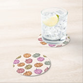 Niedlich Pastel Pumpkin Pastel Muster Party Runder Pappuntersetzer (Vor Ort)