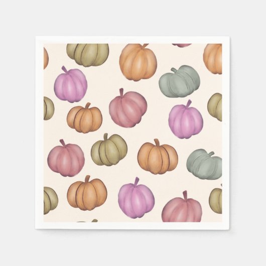 Niedlich Pastel Pumpkin Pastel Muster Party Serviette (Vorderseite)