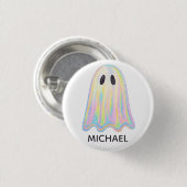 Niedlich Pastel Rainbow Ghost | Ästhetische Spooki Button (Vorne & Hinten)