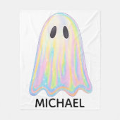 Niedlich Pastel Rainbow Ghost | Ästhetische Spooki Fleecedecke (Vorderseite)