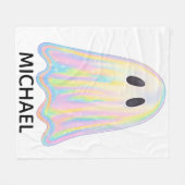 Niedlich Pastel Rainbow Ghost | Ästhetische Spooki Fleecedecke (Vorderseite (Horizontal))