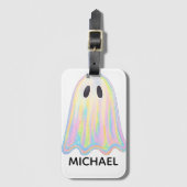 Niedlich Pastel Rainbow Ghost | Ästhetische Spooki Gepäckanhänger (Vorderseite Vertikal)