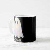 Niedlich Pastel Rainbow Ghost | Ästhetische Spooki Kaffeetasse (Vorderseite Links)