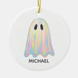Niedlich Pastel Rainbow Ghost | Ästhetische Spooki Keramik Ornament
