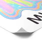 Niedlich Pastel Rainbow Ghost | Ästhetische Spooki Poster (Ecke)