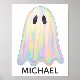 Niedlich Pastel Rainbow Ghost | Ästhetische Spooki Poster