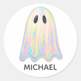 Niedlich Pastel Rainbow Ghost | Ästhetische Spooki Runder Aufkleber