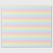Niedlich Pastel Rainbow Gingham Wrapping Paper Geschenkpapier (Flach)