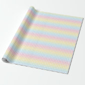 Niedlich Pastel Rainbow Gingham Wrapping Paper Geschenkpapier (Ungerollt)