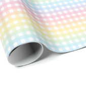 Niedlich Pastel Rainbow Gingham Wrapping Paper Geschenkpapier (Rolleneckpunkt)