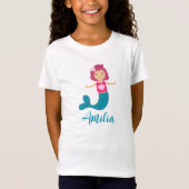 Niedlich Pastel Seashell Mermaid Princess T-Shirt (Vorderseite)