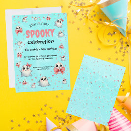 Niedlich Pastel Spooky Ghost Halloween Kindergebur Einladung