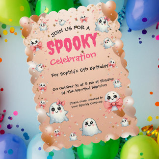 Niedlich Pastel Spooky Ghost Kindergeburtstag Einl Einladung