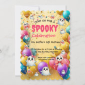 Niedlich Pastel Spooky Ghost Kindergeburtstag Einl Einladung (Vorderseite)