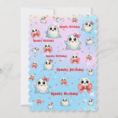 Niedlich Pastel Spooky Ghost Kindergeburtstag Einl Einladung (Rückseite)