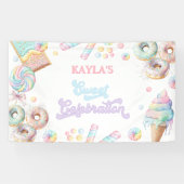 Niedlich Pastel Sweet Candyland Lollipop Girl Birt Banner (Horizontal)