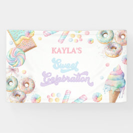 Niedlich Pastel Sweet Candyland Lollipop Girl Birt Banner