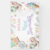 Niedlich Pastel Sweet Candyland Lollipop Girl Birt Banner (Vertikal)