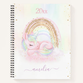 Niedlich Pastel Unicorn Girl-Notebook Notizblock