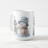 NIEDLICH PASTEL WINTER SNOWMAN & BIRDHOUSE KAFFEETASSE (Vorderseite Links)