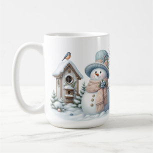 NIEDLICH PASTEL WINTER SNOWMAN & BIRDHOUSE KAFFEETASSE