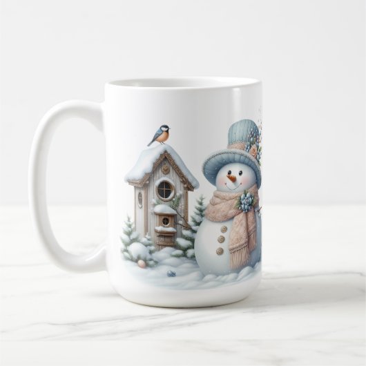 NIEDLICH PASTEL WINTER SNOWMAN & BIRDHOUSE KAFFEETASSE (Links)