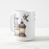 NIEDLICH PASTEL WINTER SNOWMAN & LANTERN & BIRD KAFFEETASSE (Vorderseite Links)