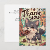 Niedlich Pastel Wolf Dankeskarte (Vorne/Hinten)