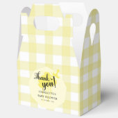 Niedlich Pastel Yellow Gingham Baby Girl Dusche Geschenkschachtel (Offen)