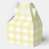 Niedlich Pastel Yellow Gingham Baby Girl Dusche Geschenkschachtel (Rückseite)