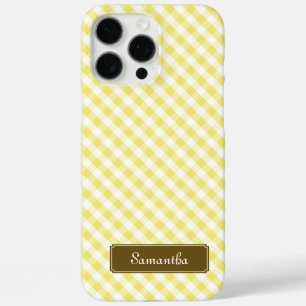 Niedlich Pastel Yellow Gingham Pattern iPhone 16 Pro Max Hülle