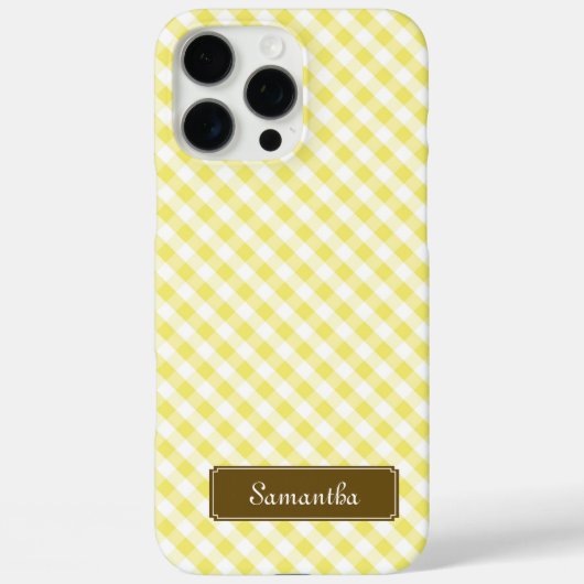 Niedlich Pastel Yellow Gingham Pattern Case-Mate iPhone Hülle (Rückseite)