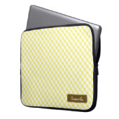 Niedlich Pastel Yellow Gingham Pattern Laptopschutzhülle (Vorderseite Links)