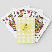 Niedlich Pastel Yellow Gingham Pattern Spielkarten (Rückseite)