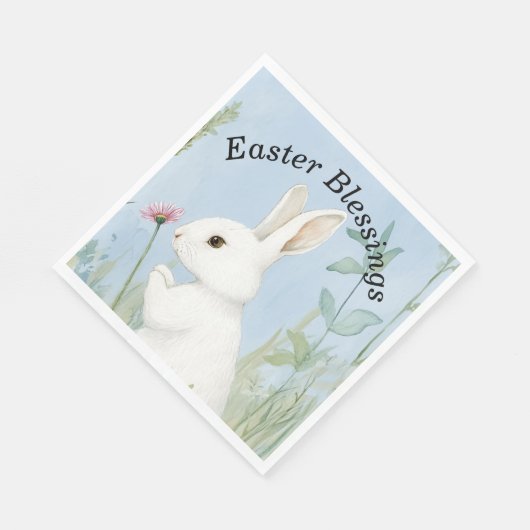 Niedlich Pastell Bunny Osterel Serviette (Ecke)