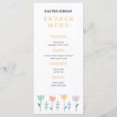 Niedlich Pastell florale Ostersonntagsbrunch Menükarte (Vorderseite)